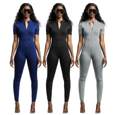 Casual Sports Solid Color Jumpsuit GLF-08117