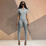Casual Sports Solid Color Jumpsuit GLF-08117