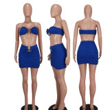 Sexy Solid Tube Tops And Skirts Two Piece Set YD-8712