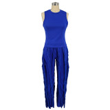 Casual Tank Top Tassel Pants Two Piece Set AIL-220