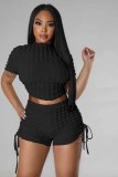 Solid Color Backless Drawstring Two Piece Set YD-8717