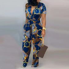 Fashion Print Loose Wide Leg Jumpsuit YFS-10334