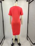 Fashion Tie Up Solid Color Mini Dress YIM-329
