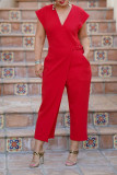 Plus Size Casual Deep V Sexy Sleeveless Jumpsuit MK-3155