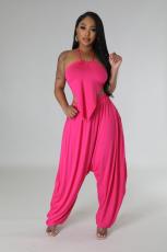 Solid Color Wrap Chest And Haren Pants Suit BS-1345