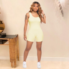 Candy Color Sleeveless Tight Romper ML-7519