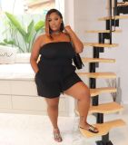 Plus Size Solid Color Tube Tops Romper ZNF-9101