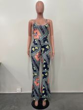 Sexy Print Loose Sling Jumpsuit OLYF-6123