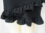 Plus Size Solid Color Ruffle Patchwork Midi Dress NNWF-7832