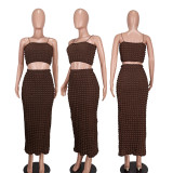 Sexy Solid Tube Tops And Long Skirt Two Piece Set YD-8732