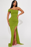 Irregular Off Shoulder Slit Evening Dress ME-8361