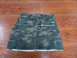 Camo Print Denim Bandage Sleeveless Skirts Two Piece Set MEM-88492