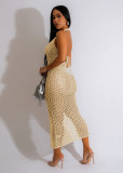 Knitted Jacquard Sleeveless Maxi Dress TR-1264