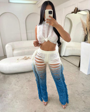 Casual Vest And Tassel Gradient Pant Two Piece Set TR-1263