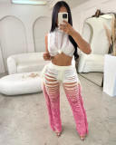 Casual Vest And Tassel Gradient Pant Two Piece Set TR-1263