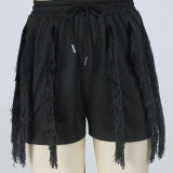 Solid Short Sleeve T Shirt And Tassel Shorts 2 Piece Set XHSY-19571