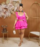 Ruffle Tie Up Double Layer Skirt Two Piece Set BS-1349