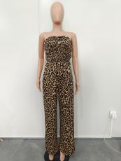 Leopard Print Backless Wide Leg Jumpsuit BN-9428