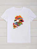 Plus Size Casual Print Short Sleeve T-shirt SXF-30503