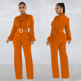 Fashion Hollow Out Long Sleeve Jumpsuit BY-6345