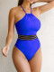 Sexy Color Blocking Backless One Piece Swimsuit CASF-6579