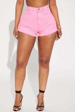 Sexy Solid Color Denim Two Piece Shorts Set YD-8736