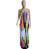 Plus Size Print Tube Tops Jumpsuit WAF-77582