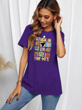 Plus Size Cartoon Print Short Sleeve T-shirtSXF-30510