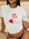 Plus Size Lip Print Casual T Shirt SXF-30507