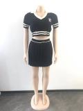 Short Sleeve Sports Pleated Skirt Sweater Suit OSM-4398