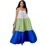Fashion Contrast Color Long Dress GFDY-1120