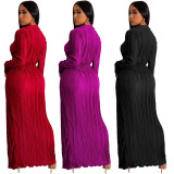 Fashion Long Sleeve Long Dress GFDY-1193