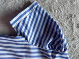 Short Sleeve Stripe Shirt Dress NYMF-299