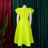 Plus Size Fashion Ruffle Party Dress GATE-D367