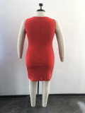 Plus Size Hot Drilling Mesh Patchwork Bodycon Dress OSM2-5303