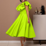 Plus Size Fashion Ruffle Party Dress GATE-D367