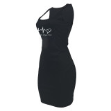 Fashion Print Sleeveless Mini  Dress ZNF-005