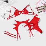 Sexy Solid Mesh Hollow Erotic Lingerie Set GAXL-2013