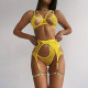 Sexy Solid Mesh Hollow Erotic Lingerie Set GAXL-2013