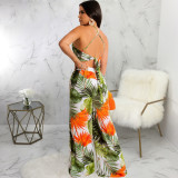 Print Sling Tops And Wide Leg Pants Two Piece Set SMR-11982