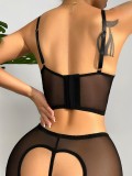 Lace Mesh Perspective Sexy Erotic Lingerie Shaping Bra Set GAXL-10178