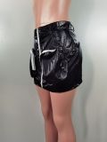 Solid Color Zipper Short Skirt LSL-6511