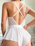 Splice Lace Backless Sexy Erotic Lingerie One-piece GAXL-10157