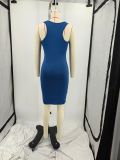 Solid Color Print Mini Dress YIM-342