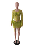 Fashion Sequin Knits Three Piece Skirts Set GCNF-0288