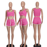 Fashion Ribber Tank Top And Shorts Two Piece Set YD-8748