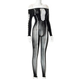 Fashion Sexy Hollow Out Long Sleeve Jumpsuits MXBF-M22JP583