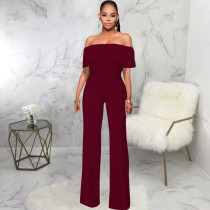 Fashion Solid One Shoulder Tube Tops Jumpsuit SMR-8261_2