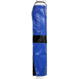 PU Leather Contrast Zipper Straight Pants GLRF-31021