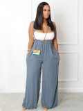 Solid Color Wrap Chest And Sling Pants 2 Piece Set YH-5289